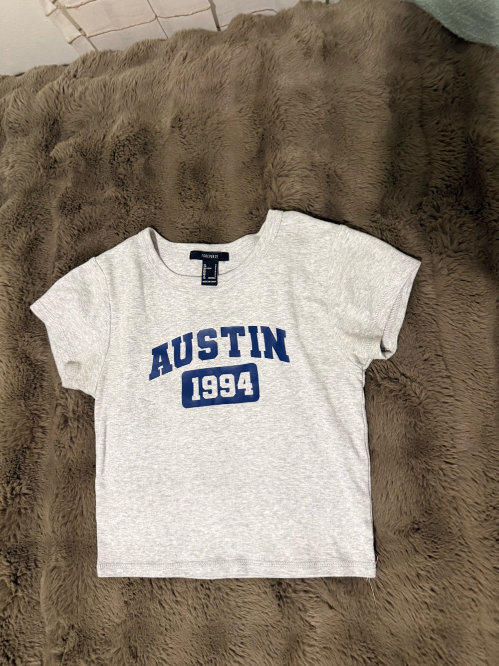 Forever 21 Light Gray Austin 1994 Graphic Tee